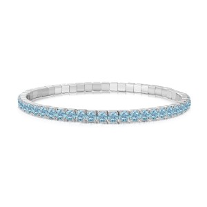 S925 Rainbow Elastic Cord with Colorful Cubic Zirconia Bracelet 100100161