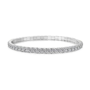 S925 Rainbow Elastic Cord with Colorful Cubic Zirconia Bracelet 100100161