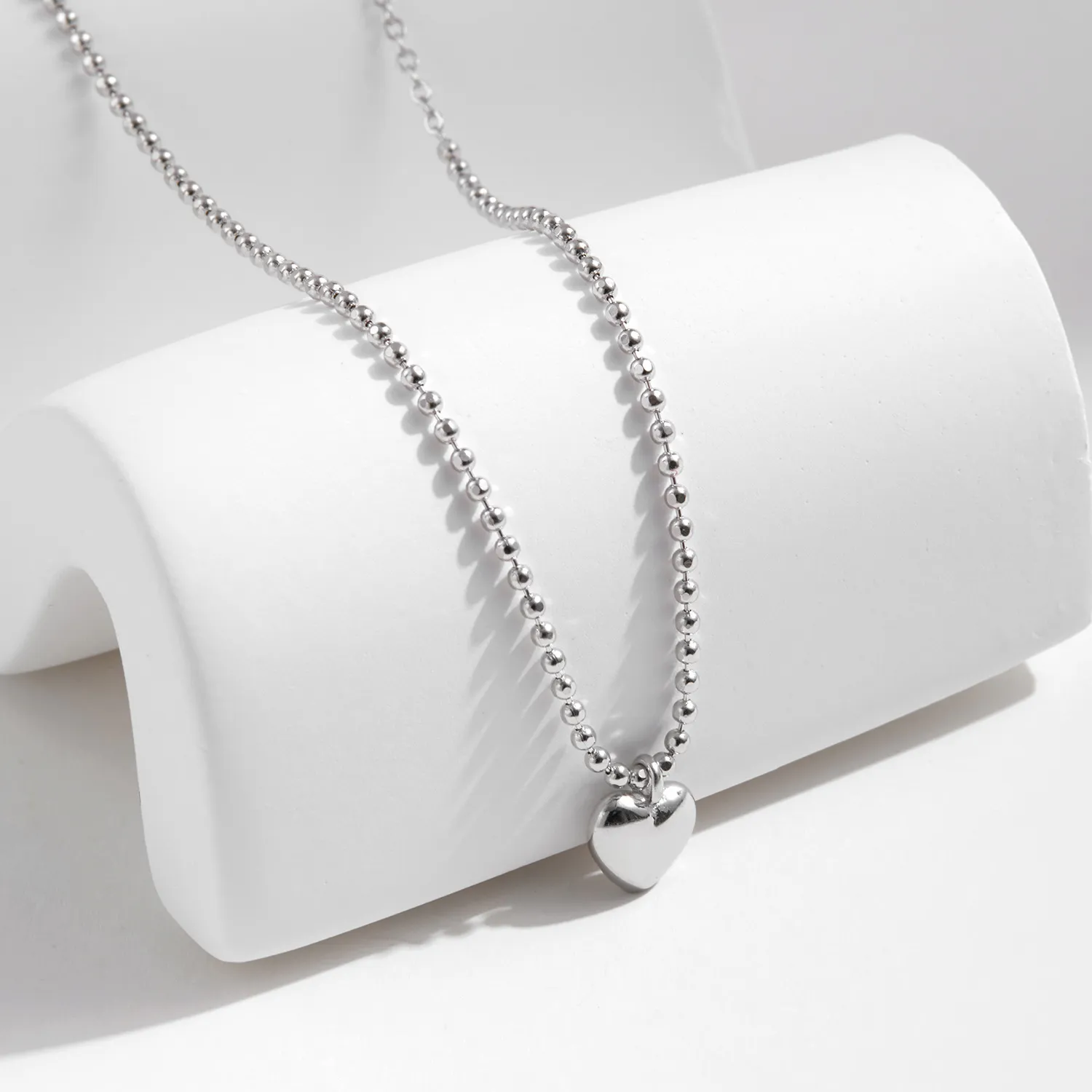 925 Sterling Silver Heart Beads Bracelet 100100162 - image2
