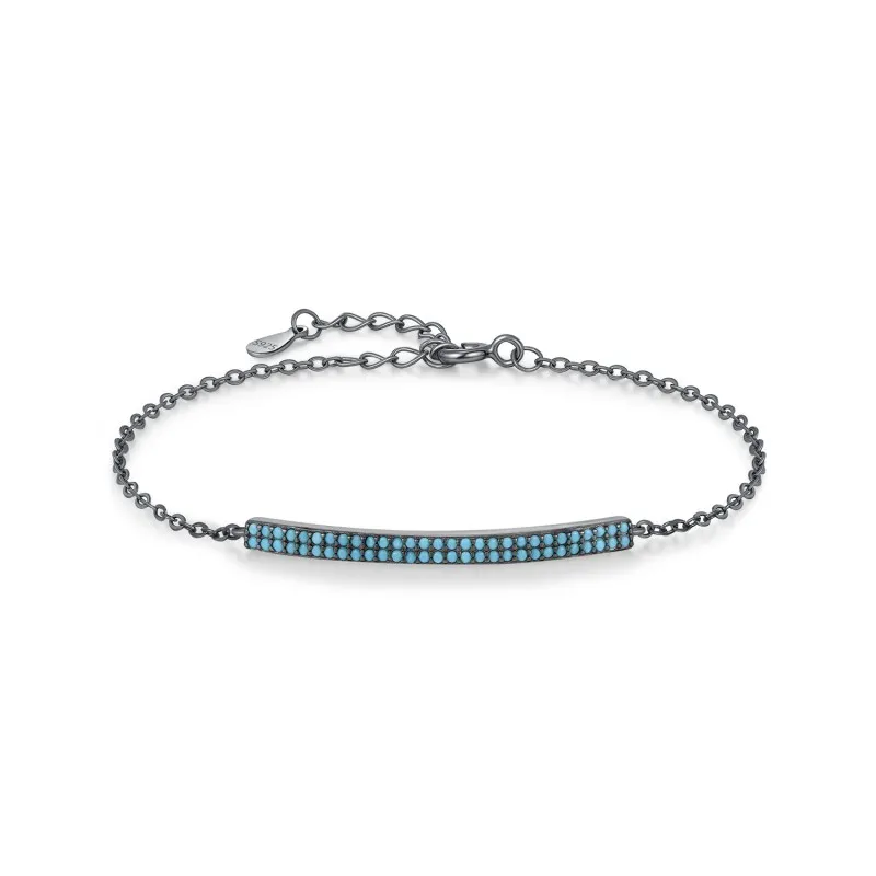 925 Sterling Silver Vintage Punk Turquoise Bracelet 100100169