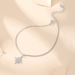 925 Sterling Silver Sparkling Zirconia Star Bracelet 100100179