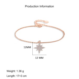 925 Sterling Silver Sparkling Zirconia Star Bracelet 100100179