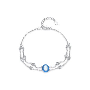 S925 Multi-Layer Gradient Enamel Opal Bracelet 100100193