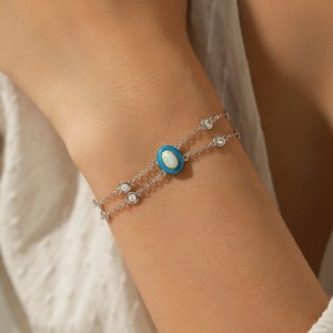 S925 Multi-Layer Gradient Enamel Opal Bracelet 100100193