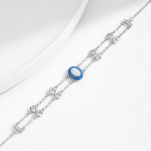 S925 Multi-Layer Gradient Enamel Opal Bracelet 100100193