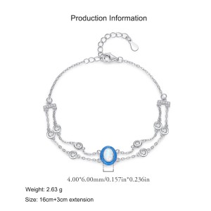 S925 Multi-Layer Gradient Enamel Opal Bracelet 100100193