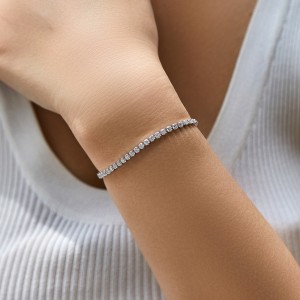 925 Sterling Silver Full CZ Tennis Bracelet 100100208