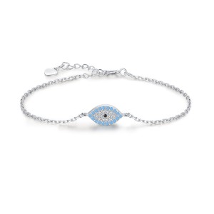 925 Sterling Silver Turquoise Evil Eye Bracelet 100100209
