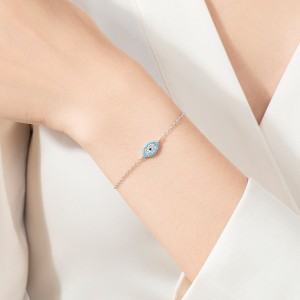 925 Sterling Silver Turquoise Evil Eye Bracelet 100100209