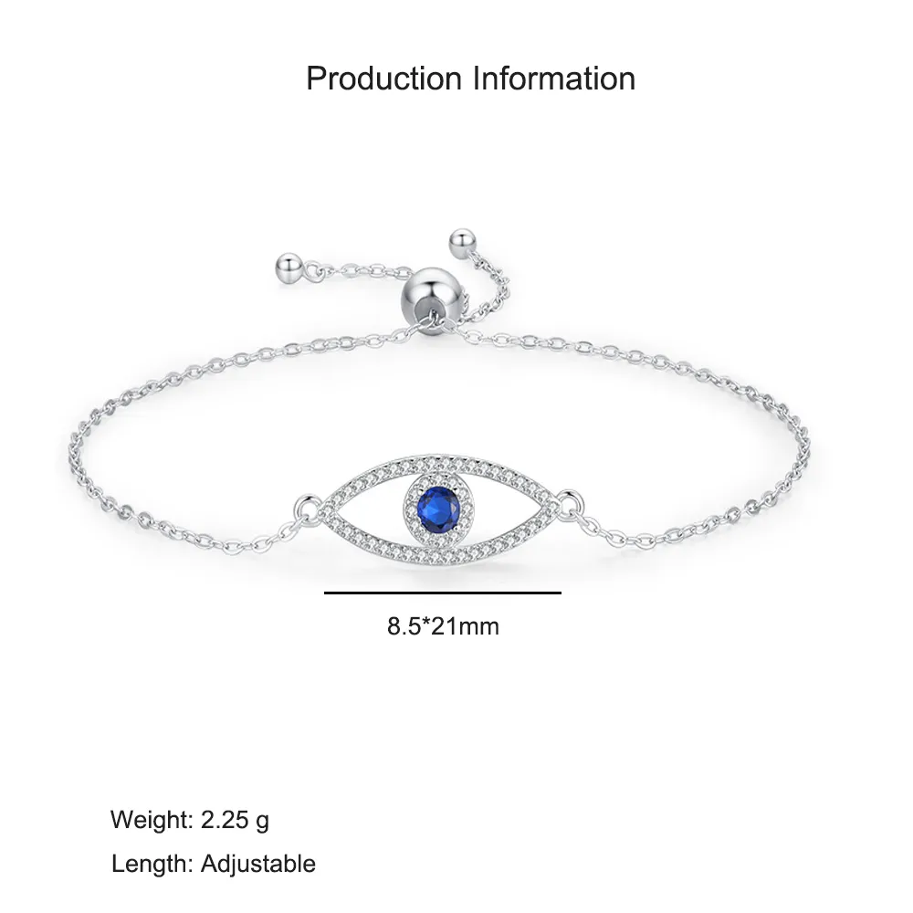 925 Sterling Silver Gold Plated Pave CZ Evil Eye Bracelet 100100211 - image2