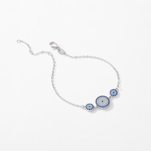 S925 Turquoise Zirconia Evil Eye Protection Bracelet 100100212