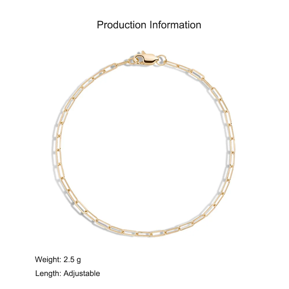 925 Sterling Silver Minimalist Chain Bracelet 100100214 - image2