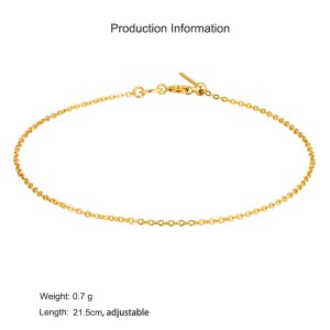 925 Sterling Silver Adjustable Plain Chain Bracelet 100100219
