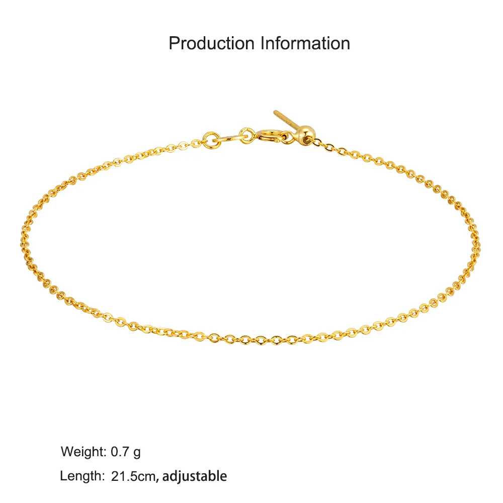 925 Sterling Silver Adjustable Plain Chain Bracelet 100100219 - image1