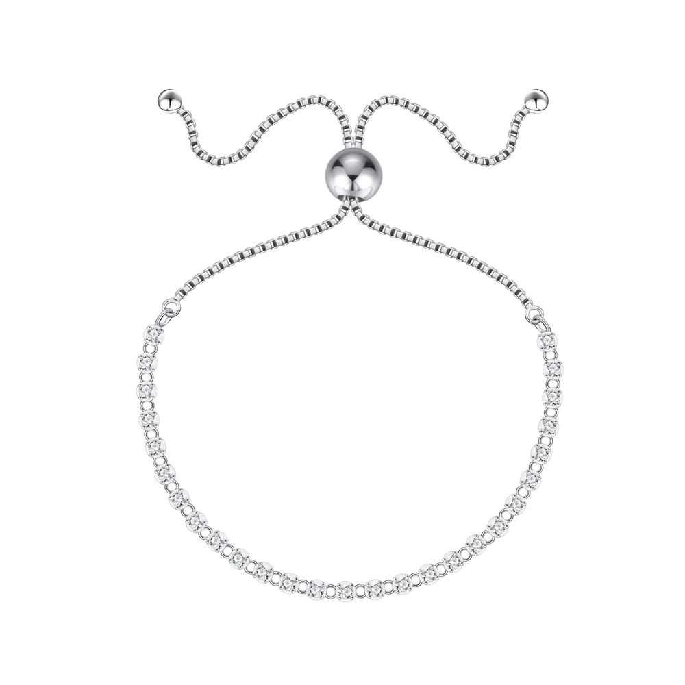 925 Sterling Silver Tennis Adjustable Zircon Bracelets 100100227