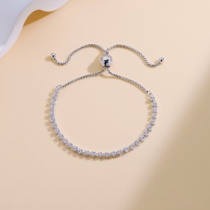 925 Sterling Silver Tennis Adjustable Zircon Bracelets 100100227