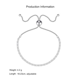 925 Sterling Silver Tennis Adjustable Zircon Bracelets 100100227