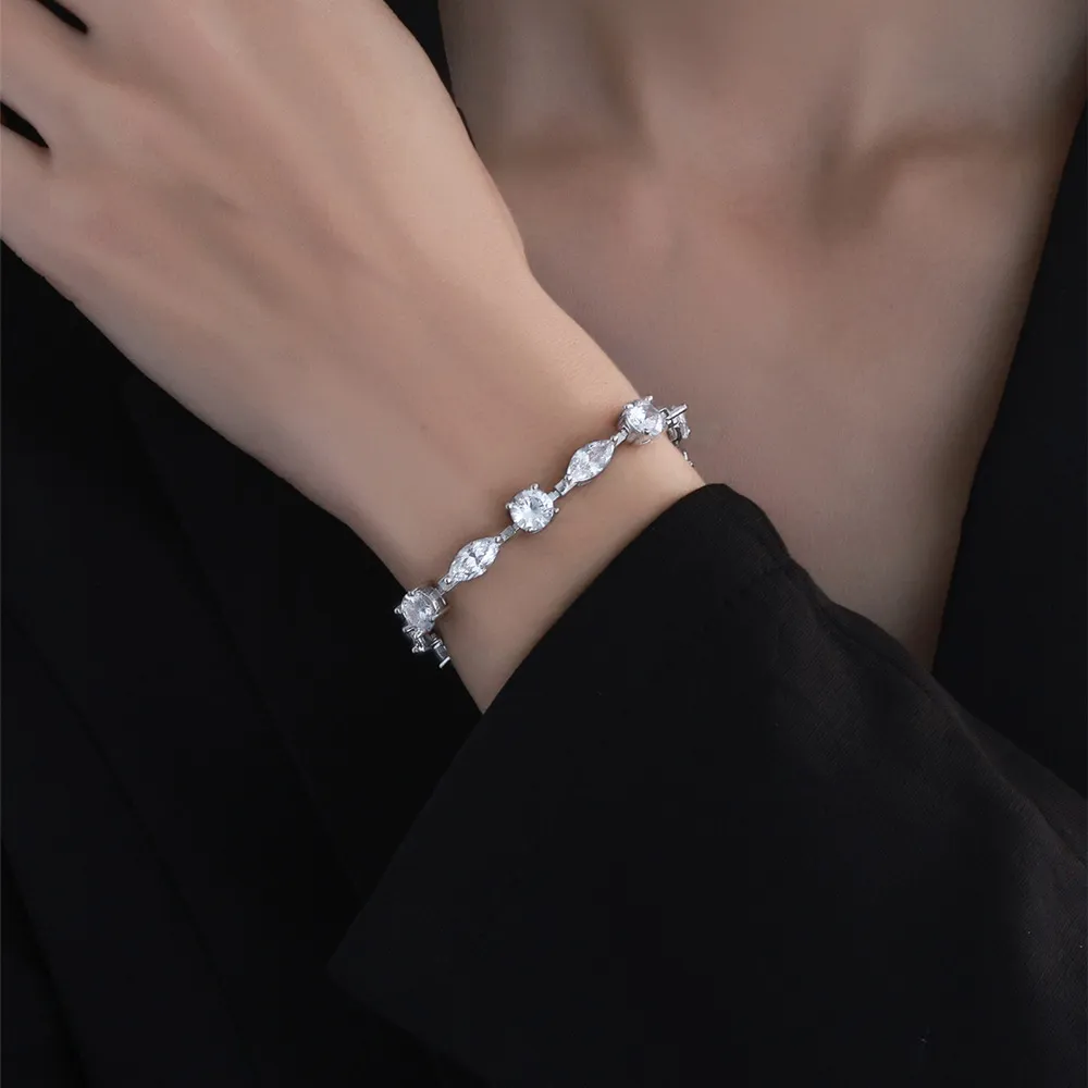 925 Sterling Silver Full CZ Tennis Bracelet 100100228 - image1