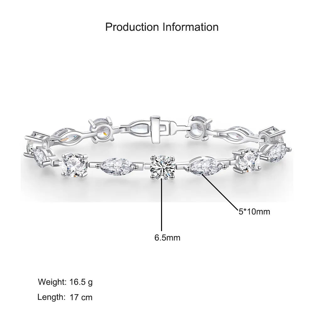925 Sterling Silver Full CZ Tennis Bracelet 100100228 - image2