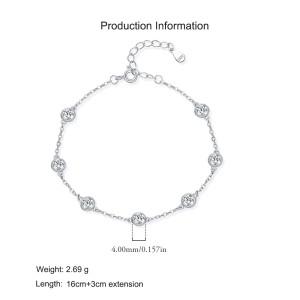 925 Sterling Silver Zircon Bubble Chain Bracelet 100100232