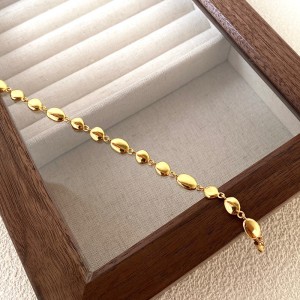 925 Sterling Silver Geometric Concave Oval Bracelet 100100247