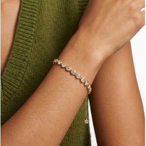 925 Sterling Silver 4mm Bezel-Set Zircon Tennis Bracelet 100100251