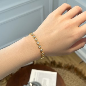 925 Sterling Silver 4mm Bezel-Set Zircon Tennis Bracelet 100100251