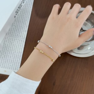 925 Sterling Silver Minimalist Polished Bead Bracelet 100100252