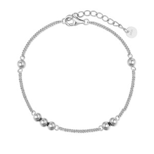 925 Sterling Silver Minimalist Polished Bead Bracelet 100100252