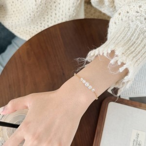 925 Sterling Silver Floating Zircon Station Bracelet 100100255