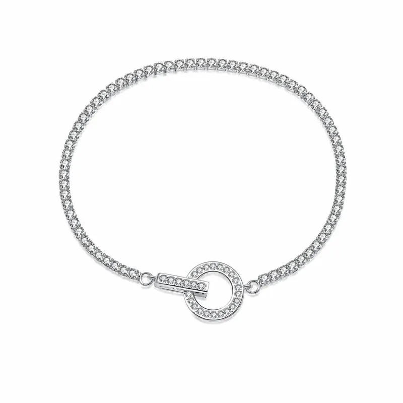 Wholesale 925 Sterling Silver CZ Tennis Chain Toggle Bracelet 100100256 Wholesale 925 Sterling Silver CZ Tennis Chain Toggle Bracelet 100100256
