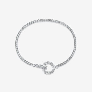 Wholesale 925 Sterling Silver CZ Tennis Chain Toggle Bracelet 100100256 Wholesale 925 Sterling Silver CZ Tennis Chain Toggle Bracelet 100100256