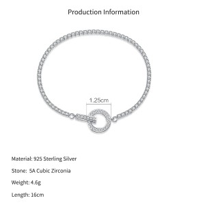 Wholesale 925 Sterling Silver CZ Tennis Chain Toggle Bracelet 100100256 Wholesale 925 Sterling Silver CZ Tennis Chain Toggle Bracelet 100100256