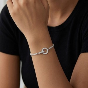 Wholesale 925 Sterling Silver CZ Tennis Chain Toggle Bracelet 100100256 Wholesale 925 Sterling Silver CZ Tennis Chain Toggle Bracelet 100100256