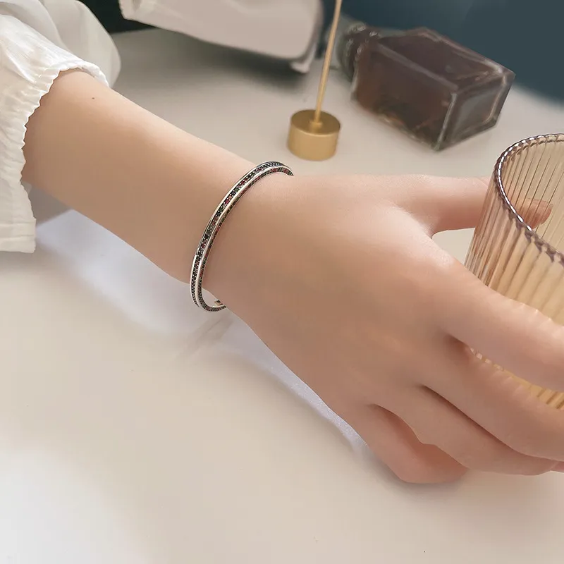 Rainbow 3 Sides Zirconia Cuff Bangles 100200002 - image1