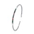 Rainbow Zirconia Simple Cuff Bangles 100200004