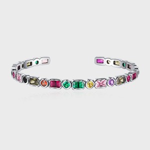 Vintage Rainbow Zirconia Cuff Bangles 100200008 Vintage Rainbow Zirconia Cuff Bangles 100200008