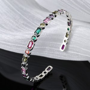Vintage Rainbow Zirconia Cuff Bangles 100200008 Vintage Rainbow Zirconia Cuff Bangles 100200008