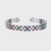 Vintage Rainbow Zirconia Flower Cuff Bangles 100200009