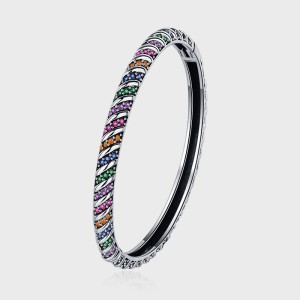 Vintage Rainbow Zirconia Strip Bangles 100200013