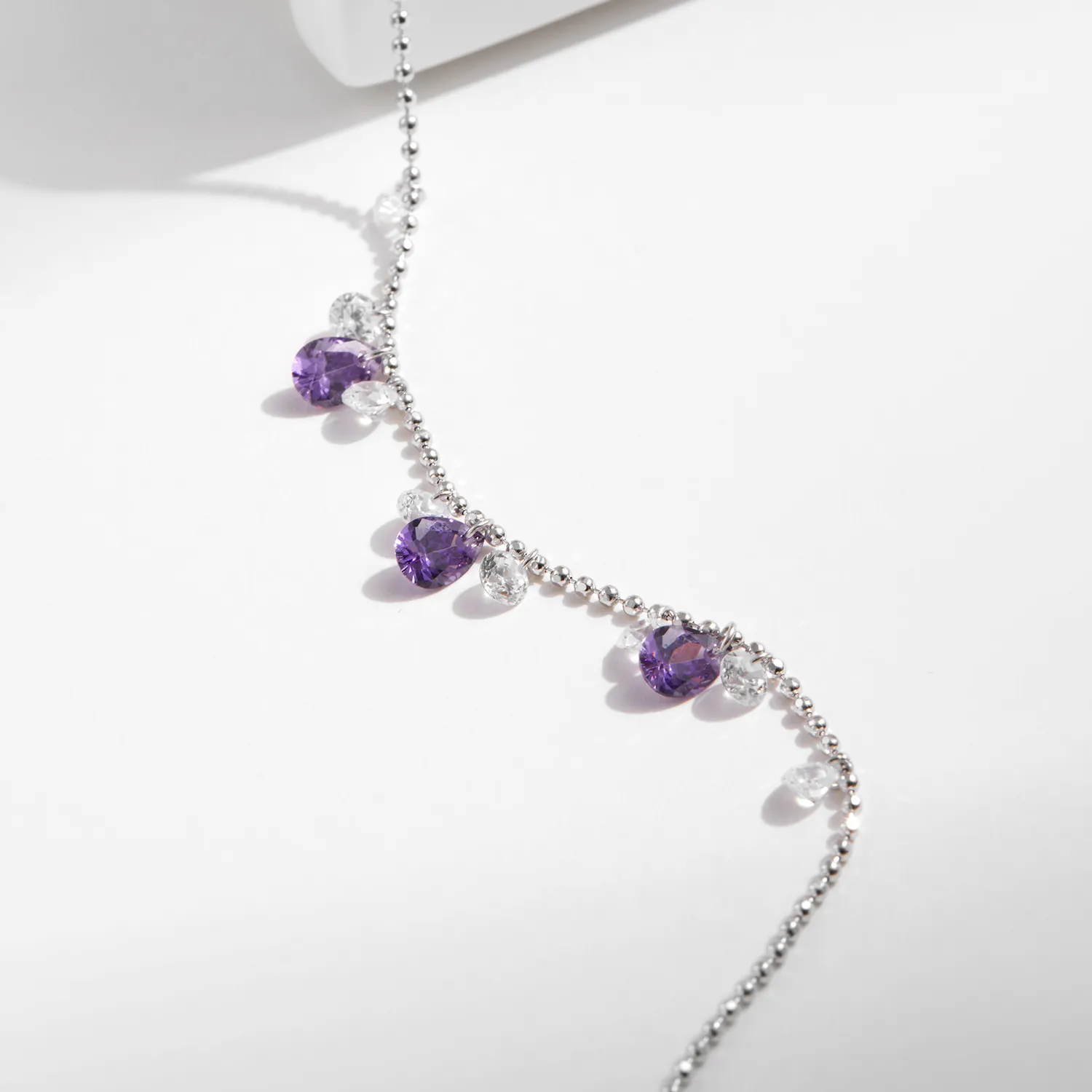 S925 Violet Zirconia Beads Bracelet 100400002 - image2