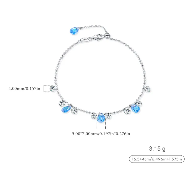 925 Sterling Silver Blink Zirconia Charm Bracelet 100400003 - image2