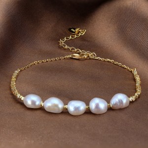 925 Sterling Silver Freshwater Pearl Cube Bracelet 100500003