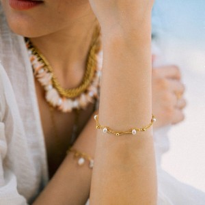 925 Sterling Silver Double-Layer Baroque Pearl Bracelet 100500005
