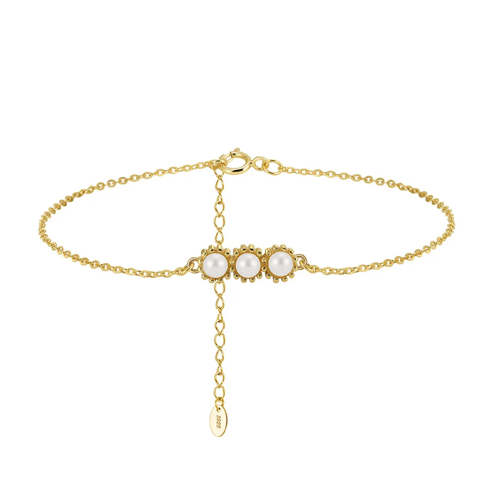 925 Sterling Silver Freshwater Pearl Bracelet 100500006