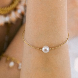 925 Sterling Silver Freshwater Pearl Bracelet 100500007