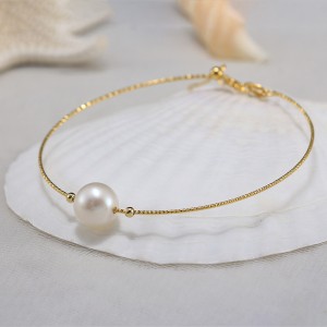 925 Sterling Silver Freshwater Pearl Bracelet 100500007