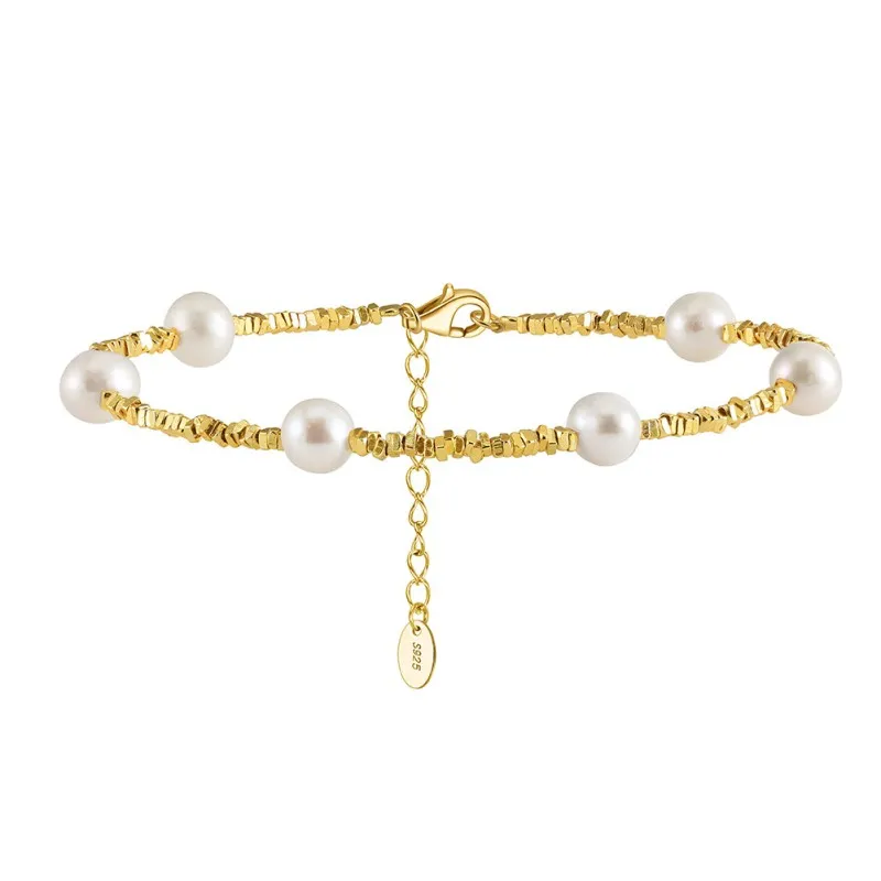 925 Sterling Silver Freshwater Pearl Cube Bracelet 100500012