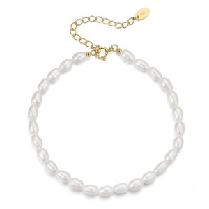 925 Sterling Silver Baroque Pearl Bracelet 100500017