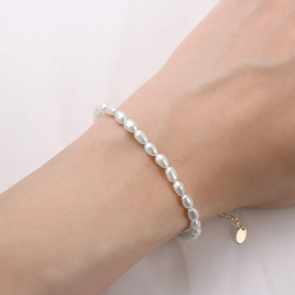 925 Sterling Silver Baroque Pearl Bracelet 100500017 - image1